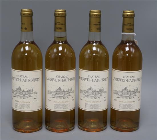 Four bottles of Chateau LArrivet-Haut-Brion - Pessac-Leognan, 1995, 75cl